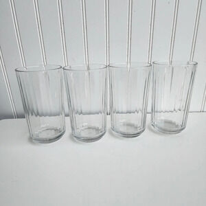 Set Of 4 Libbey 5.75" Tall Milk Juice Beverage Glasses
